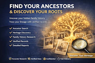 find your ancestors and uncover your heritage through expert genealogy research