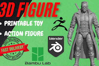 sculpt custom 3d action figure toy figurine or character statue for 3d printing