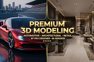 do realistic 3d car modeling, vehicle design, or retail shop interior design