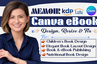 do memoir book design canva ebook conversion children book interior and layout