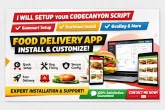 setup and customize 6ammart, stackfood food delivery app