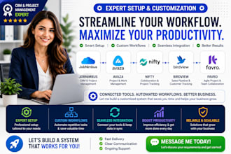 expert set up and customization for jobnimbus avaza nifty birdview and favro