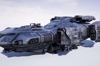 create 3d spaceship miniature design, 3d printable star trek spaceship stl file