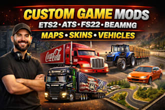 create custom mods, maps, and skins for ets2, ats, fs22 and beamng