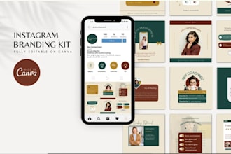 create custom creative and elegant instagram branding kit