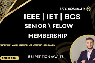 provide ieee acm bcs iet senior or fellow membership for eb1 niw visa