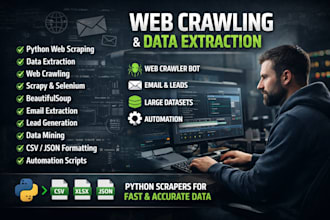 build python web crawler for data extraction, email and leads