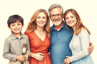 custom watercolor family portrait from photo