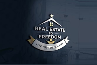 design custom logo for property real estate to freedom