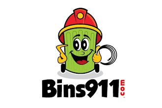 design stand out trash bin washing company logo