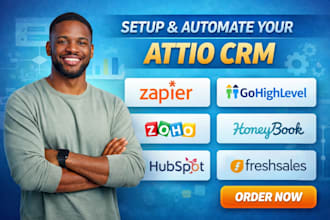 setup and automate attio CRM with custom workflows, integrations, sales pipeline