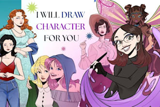 draw character illustration for you