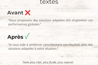 je vais améliorer et fluidifier votre texte pour le rendre naturel et agréable