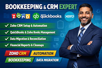 set up zoho books bookkeeping reconciliation cleanup error fixing in zoho books