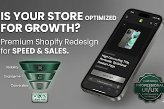 do a high converting shopify store redesign for scaling brands mobile speed