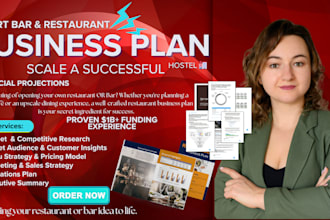 develop complete business plan for a bar or restaurant, hotel business plans