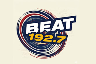 unique modern radio station logo t shirt design