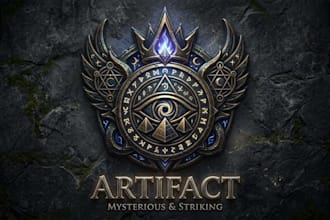 design a mysterious and striking artifact logo