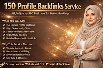 build 150 powerful profile backlinks for your website