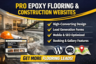 design epoxy flooring website for flooring leads and construction business