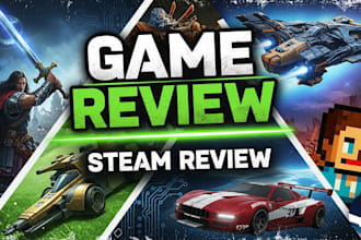test and review your game on steam or any platform, PC or android, game testing
