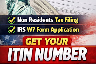 get itin number for non resident tax filing and w7 form