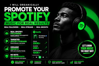 increase spotify followers, spotify stream, monthly listeners, spotify promotion