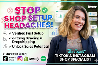 setup tiktok shop, instagram shop and dropshipping store