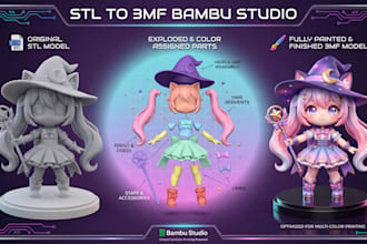 add color to 3d model convert stl to 3mf convert 2d to 3d split parts