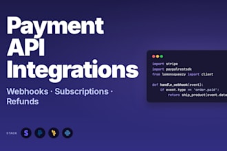do api integration with stripe paypal and any rest api in python