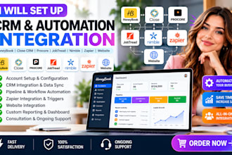 setup honeybook close io procore crm jobtread  automation nimble zapier website