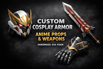 create custom 3d cosplay armor, anime props, eva foam costume and wearable