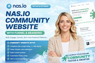 create and optimize your nas io v2 community website with funnel and branding