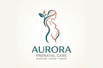 design a beautiful and professional pregnant woman logo