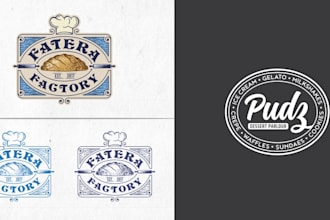 design food restaurant bakery cafe dessert bbq cafe logo