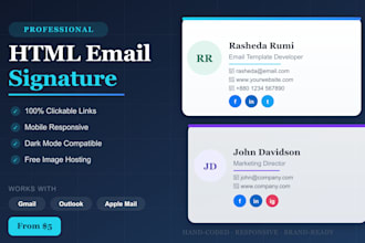 create a clickable HTML email signature for outlook, gmail, and apple mail