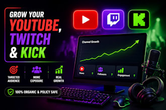 promote your youtube, twitch or kick channel organically
