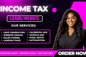 income tax leads mortgage leads finance website income tax sales funnel