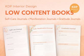 design amazon KDP low content books, journals, planners and logbooks