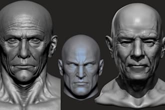 sculpt 3d bust realistic face likeness head model 3d sculpture for 3d printing