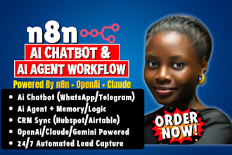 build n8n ai chatbot ai agnet and workflow automation for your business