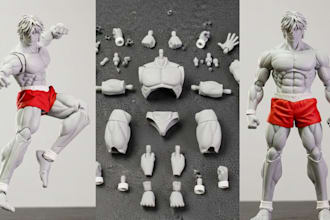 sculpt 3d articulated model action figure bjd doll 3d toy stl for 3d printing