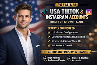 create USA tiktok account USA instagram account tiktok usa ads account