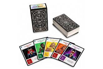 design card game, board game, card frame design with full card box and rule book