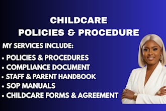 write daycare policies and parent handbook for your business