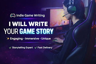 write immersive video game storyline script character dialogue character lore