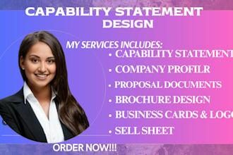 design a winning government contract business capability statement in 6h