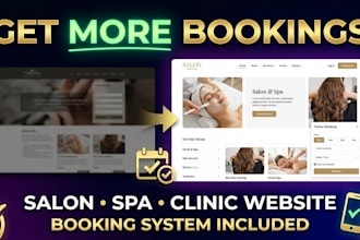 design salon spa or clinic website with booking system