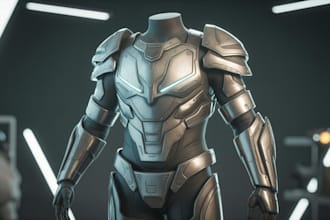 create photorealistic cosplay armor model for 3d printing
