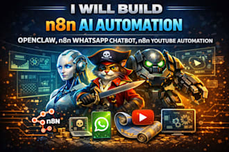 build n8n ai automation, openclaw, n8n whatsapp chatbot, n8n youtube automation